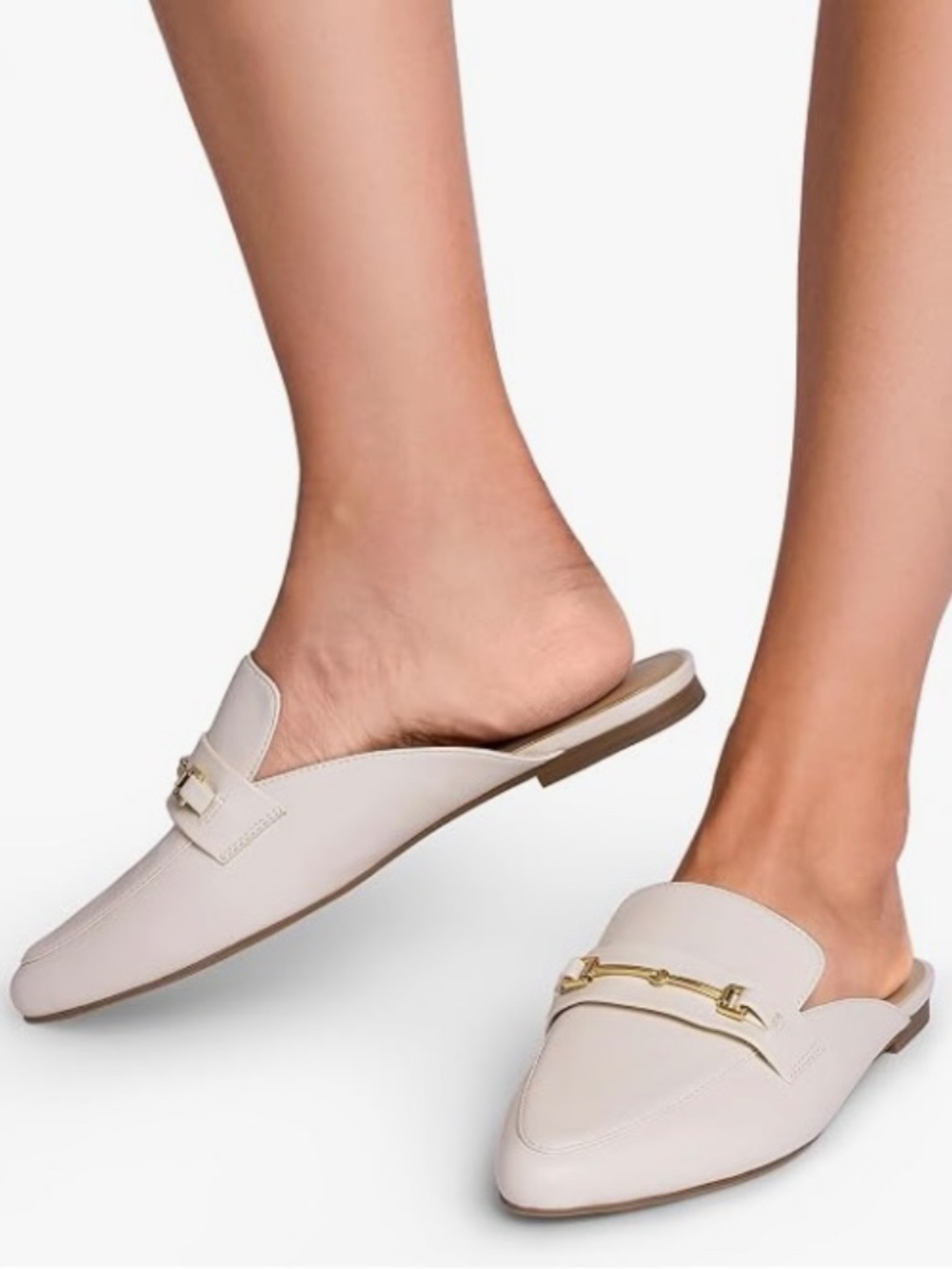 Dream Pairs White Pointed Toe Mule Loafers Size 8.5 New in Box DML212